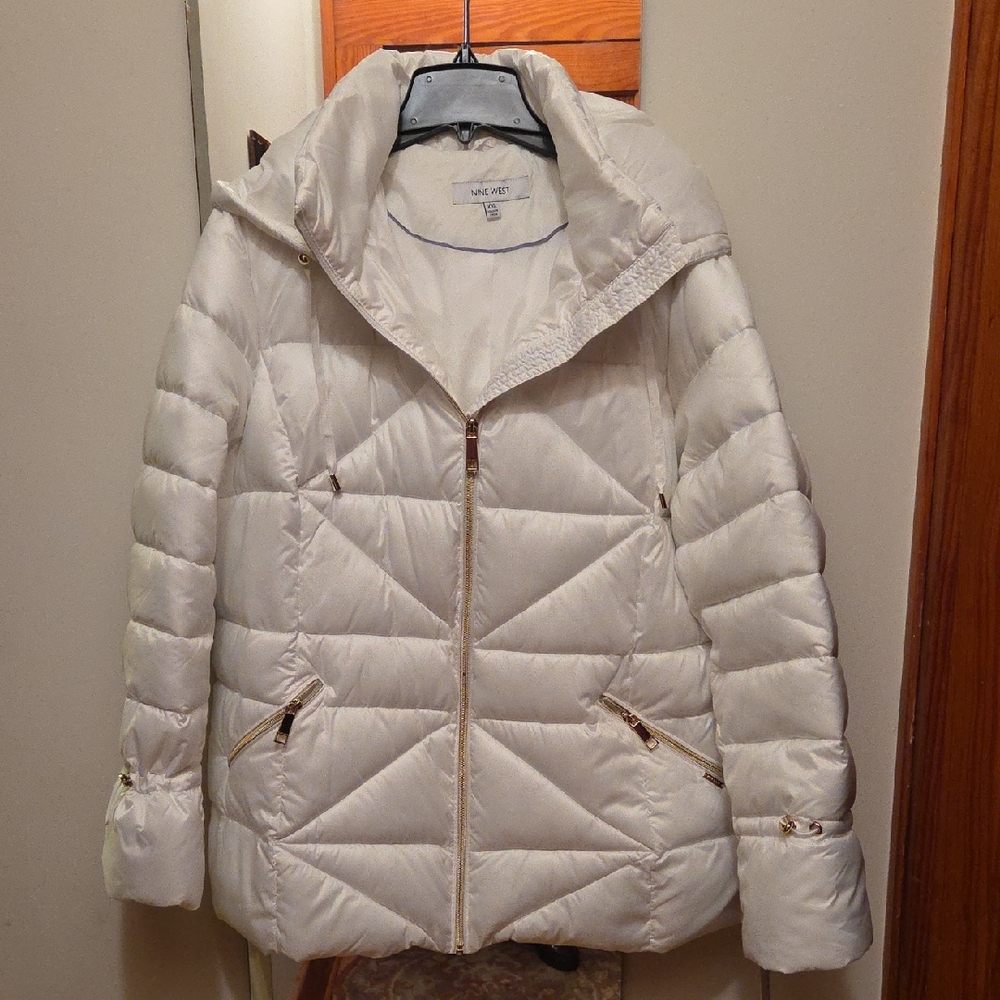 Nine West New York White Puffer Jacket